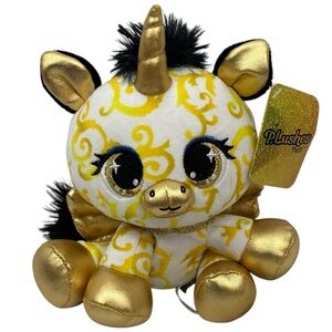NWT Plushes Pets Vera Von Corn Gold Design & Details & Black Maine & Tail Plush